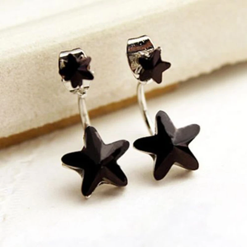 1Pair Elegant Womens Cute Rhinestone Star Ear Stud Earring Jewelry
