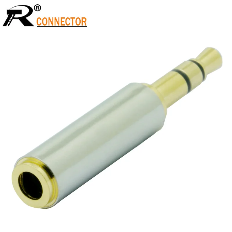 100pcs Adapter Gold 3 5 mm 3pole Male to 3 5 mm 3pole Female audio Stereo Adapter Plug Converter Headphone jack