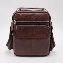 

Genuine Leather Shoulder Bag Men's Messenger Bags Cowhide Male Cross Body Bag 9 inch Handbag For Ipad Tablet PC