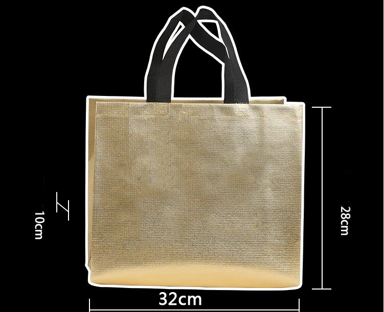200 шт Заказные сумки для покупок с принтом вашего логотипа Золотые сумки серебряные сумки подарочные сумки Большие размеры сумки для покупок с логотипом - Цвет: S gold