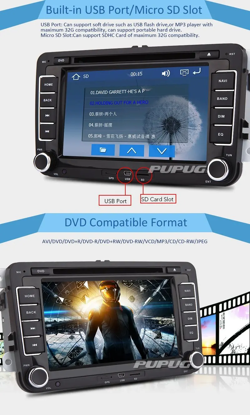 Perfect EinCar Double Din Car Stereo GPS Navigation 7