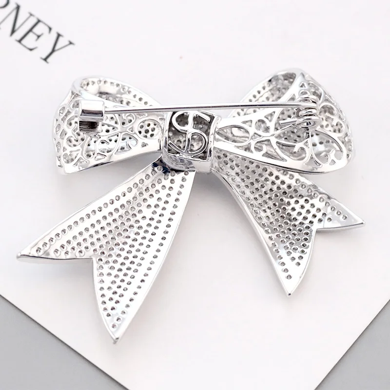 Роскошный горный хрусталь кристаллическая Свадебная брошка с бантом Pin платье Sash