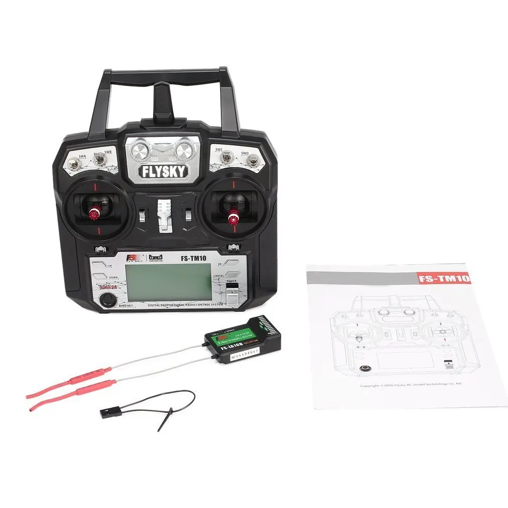 

Flysky FS-TM10 FS-i6X 10CH 2.4GHz AFHDS RC Transmitter Radio Model Remote Controller System with FS-IA10B Receiver