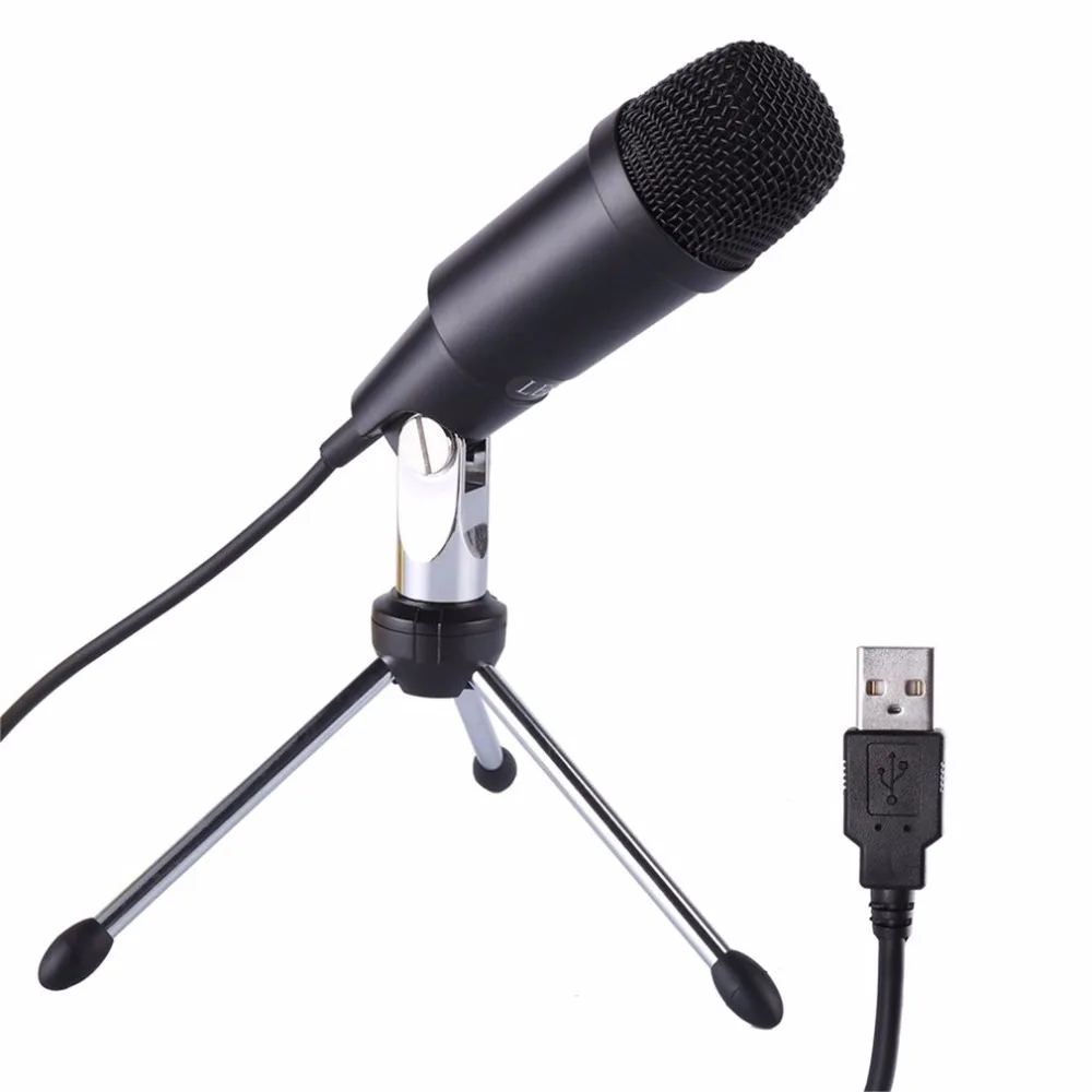 Kaufen LESHP Beweglichen Verdrahtete Audio USB Mikrofon Plug Play Mit Stativ Heimstudio für Skype Aufnahmen