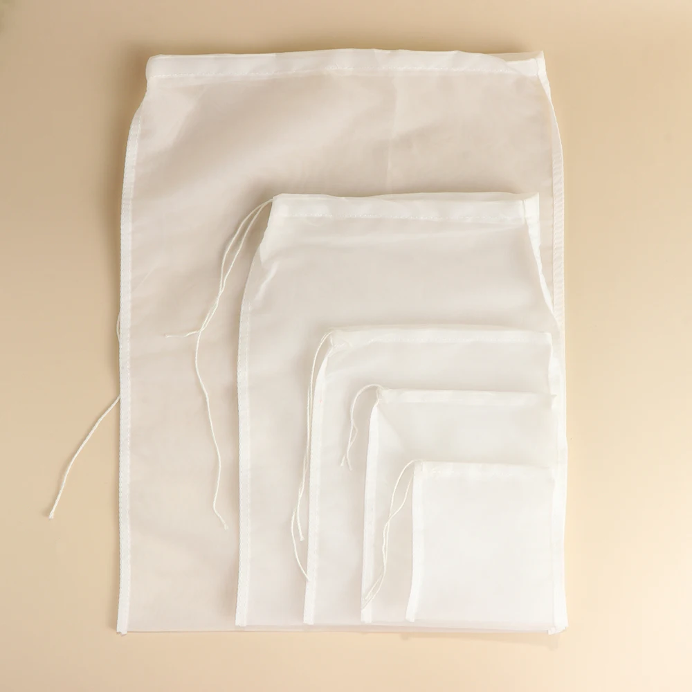 Reusable Nylon Fine Mesh Nut Milk Bag Coffee Filter Cheese Cloth Wine