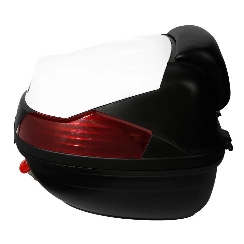 

Motorcycle Trunk Hard Tail Top Box Luggage Helmet Storage Case with Key backrest Touring Scooter Cruiser Dirt Bike