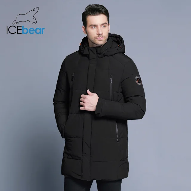 ICEbear 2018 зимняя куртка Для мужчин толстые теплые Одежда высшего качества Водонепроницаемый одежда с замком-молнией для мужчин 17MD942D