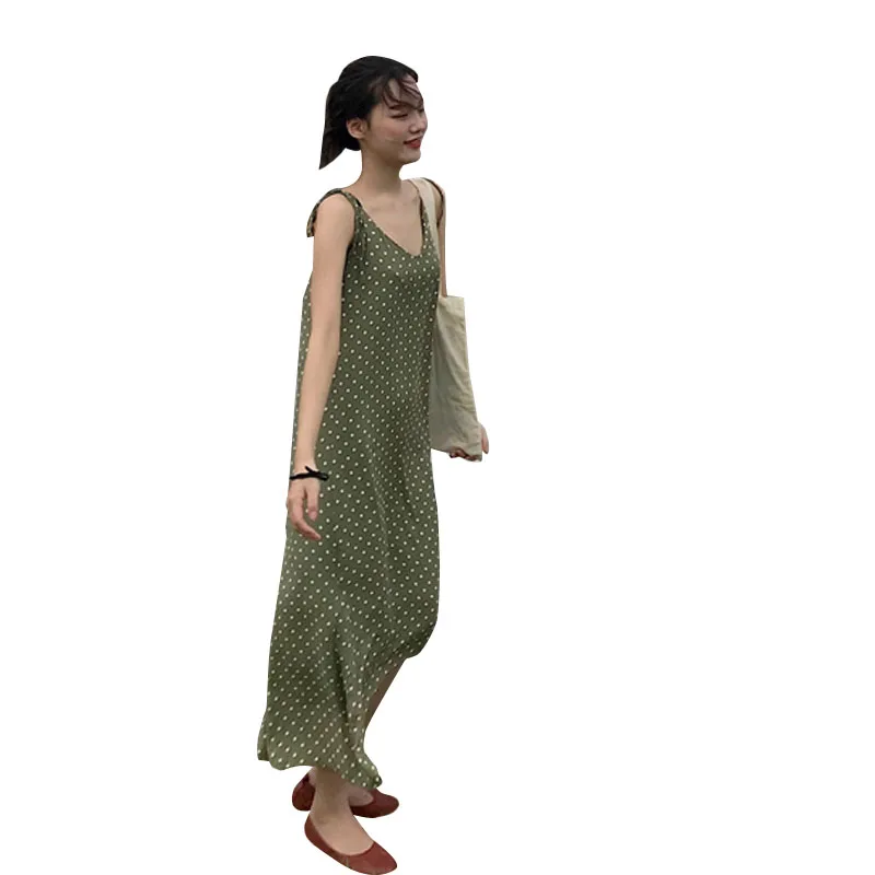 2 цвета Mihoshop Ulzzang Корейская женская модная одежда в горошек винтажное зеленое