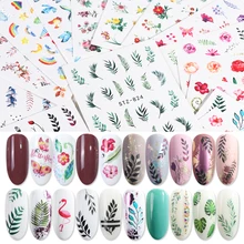 29 шт. наклейка на ногти водная цветок Фламинго наклейки много ногтей искусство татуировки лето DIY Полный слайдер Маникюр украшения LE764