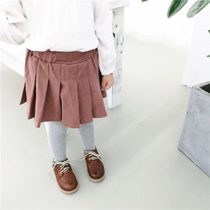 Baby Girl Tutu Skirts Autumn Baby Clothes Kids Princess Girls Skirt Pleated Pettiskirt solid color Kawaii school Skirts dropship (18)