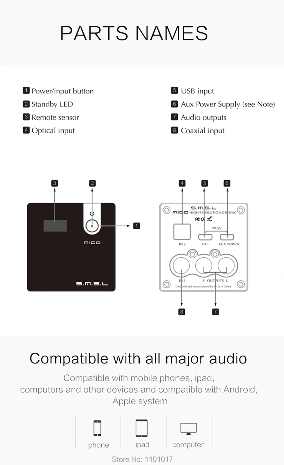 SMSL M100 аудио ЦАП USB AK4452 Hifi ЦАП Декодер DSD512 Spdif USB ЦАП усилитель HIFI EXQUIS XMOS XU208 цифровой усилитель оптический Coaxia