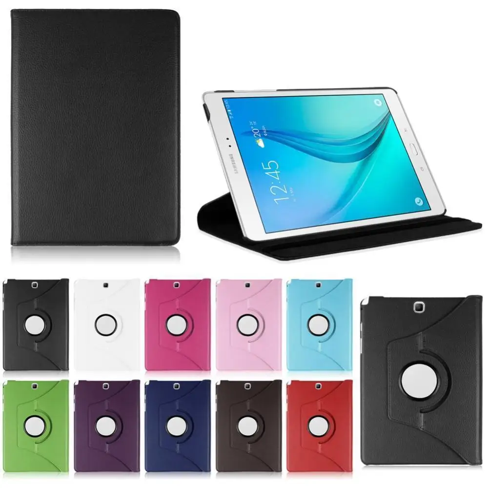 100% High Qualit 360 Rotating Bracket Flip Fashion Leather Cover For Samsung Galaxy Tab A 9.7&quot inch SM - T550 T555 | Компьютеры и