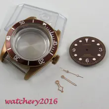 41mm Sapphire Crystal Luminous Marks Watch Case + Brown Dial + Hands fit 8215 2836 MIYOTA 82 Movement 41mm Sapphire Crystal Luminous Marks Watch Case + Brown Dial + Hands fit 8215 2836 MIYOTA 82 Movement