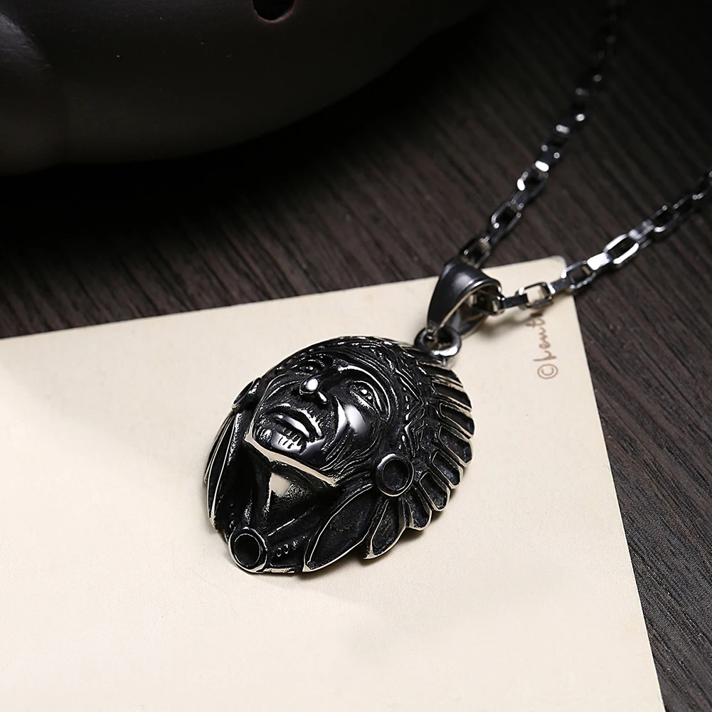 Винтаж Jewelry Нержавеющая сталь черный Рисунок Цепочки и ожерелья кулон для Для