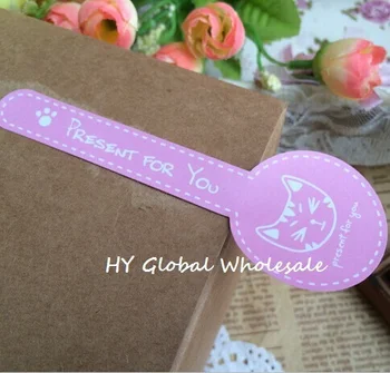 

600pcs/lot Vintage Cat "Present for you" series DIY Multifunction Long Seal Sticker/Gift Sticker/Gift Label/Wholesale