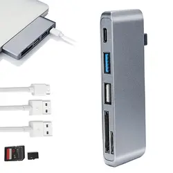 7 в 1 Тип-C концентратора Мощность доставки Hub 4 К видео HDMI USB 3,0 хаб для macBook Pro samsung Galaxy S8 QJY99