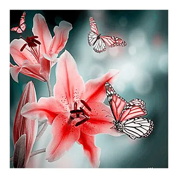 

lily Flower Butterfly Diamond Painting floral Round Full Drill 5D Nouveaute DIY Mosaic Embroidery Cross Stitch home decor gifts