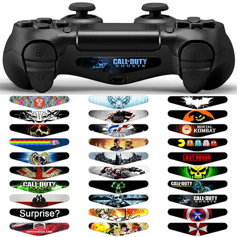 30pcs LED Light Bar Cover Light Stickers Decal Skin Cool Sticker For SONY PS4 Controller For