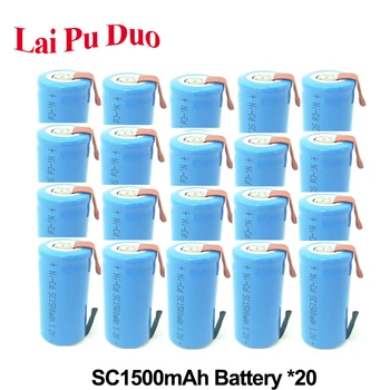 

NI-CD 1.2V 1500mAh SC Battery Cell Subc Batteria Rechargeable For Power Bank SC Accumulator 20 Pack