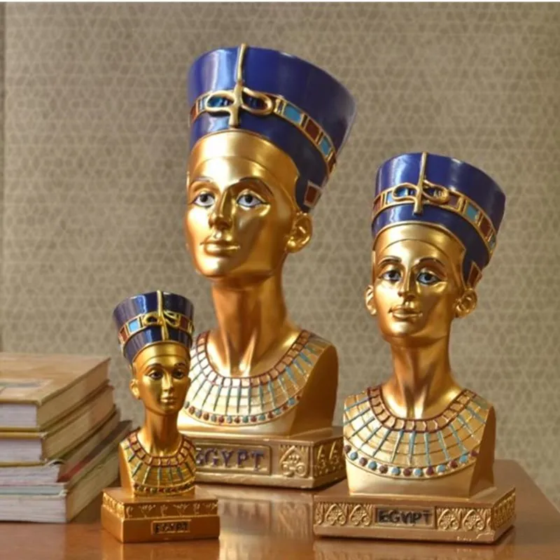 

Cleopatra Goddess Bust Statue&Sculpture Resin Craft Egyptian Style Home Decoration Accessories For Living Room R265