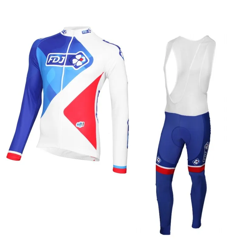 

2017 france flag winter fleece Pro team fdj cycling jersey warmer maillot breathable MTB bike clothing Ropa Ciclismo GEL pad