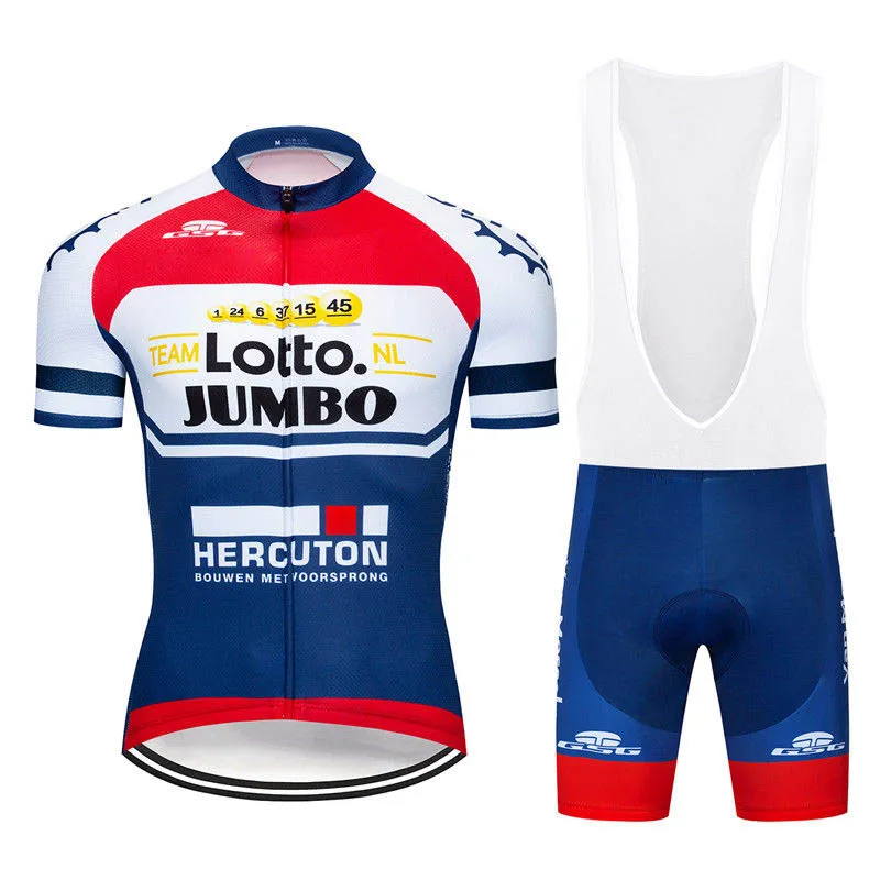 

2019 new jumbo visma Cycling Short Sleeves jersey bib shorts sets clothing breathable outdoor quick dry Racing ropa Ciclismo
