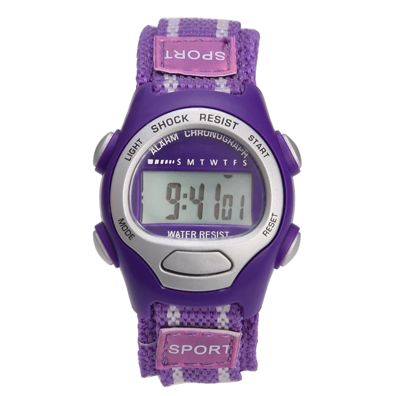 Спортивные часы для мальчиков и девочек, секундомер, часы с будильником цифровые водонепроницаемые часы, спортивные часы, цифровой нейлоновый ремешок, подходит для маленьких детей