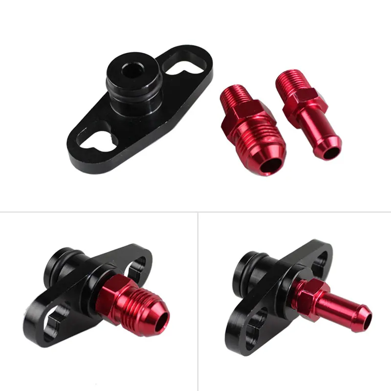 Car Aluminum Alloy Turbo Fuel Rail Delivery Regulator Adapter with Fittings 1Pcs for Honda Mitsubishi Toyota RS-FRG012