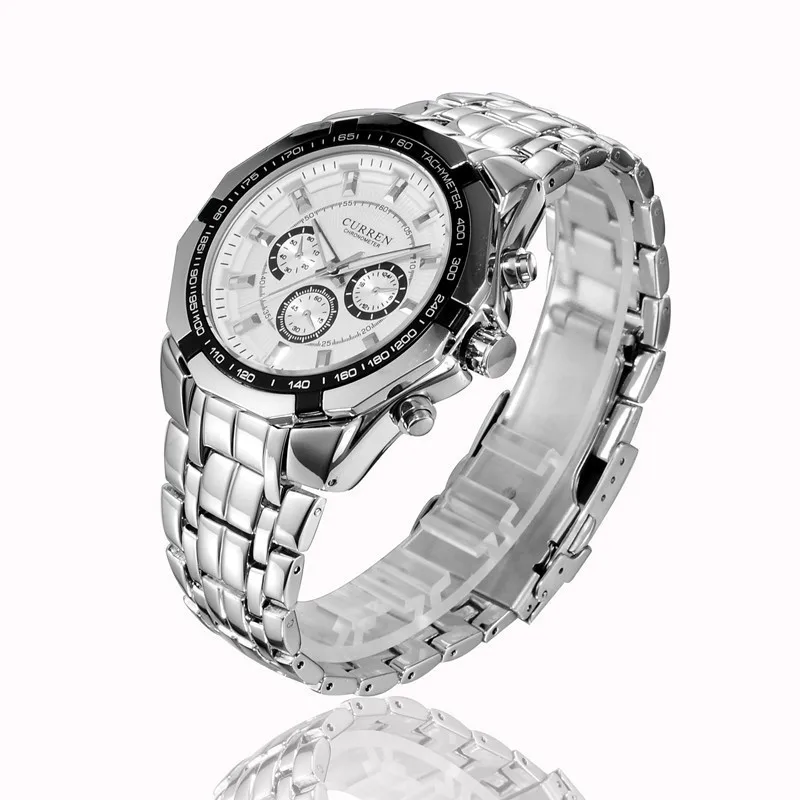 HOT Sell Watches Menquartz Watches Men Curren Brand Military Wrist Watches Full Steel Fashion Watch Waterproof Relogio Masculino