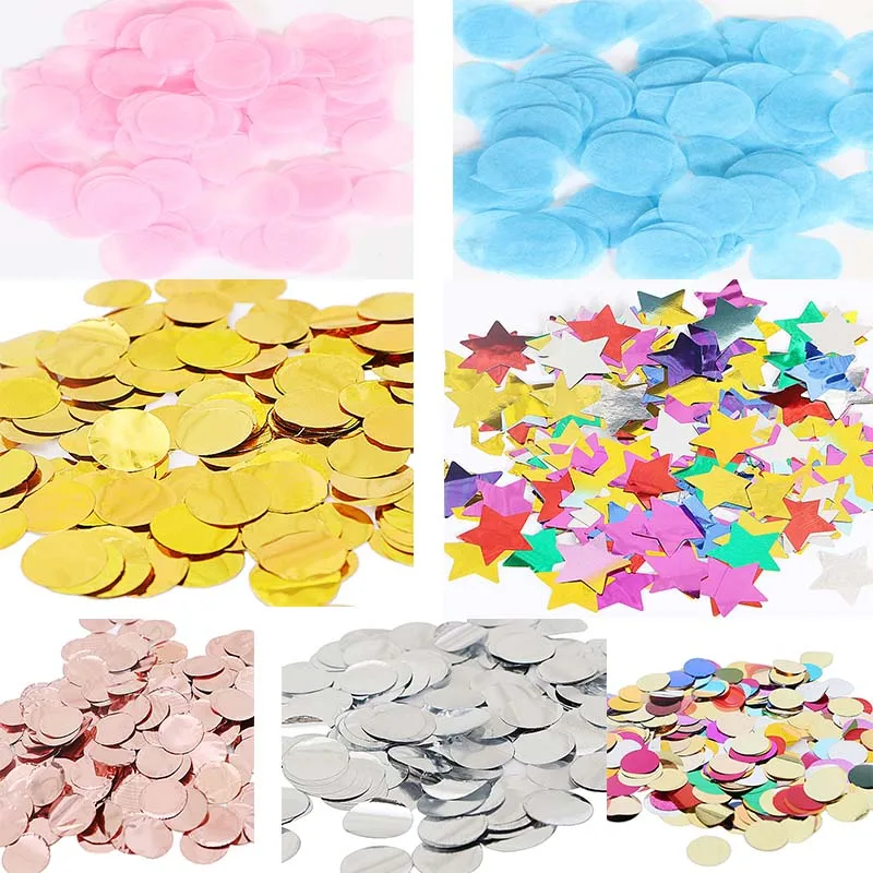 

20G 1.5CM Confetti Rose Gold Baby Happy Birthday Decoration Filling Mix Color For Party Babyshower Wedding Decor Supplies