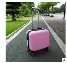 ABS+ PC Brand Children&Women 16″ Inch Short Trip Travel Trolley suitcase Boarding Case Rolling Case On Wheels Luggage Suitcases