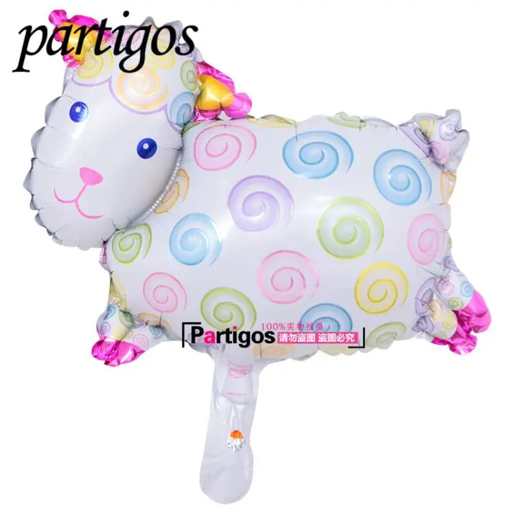 50 шт. мини-воздушный шар из фольги в форме коровы, овцы, лошади, украшение для вечеринки на день рождения, надувные детские игрушки, подарки для детей, воздушные шары - Цвет: Синий