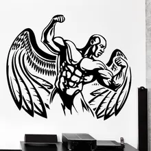 Gym Sticker Fitness Decal Bodybuilding Wing Posters Name Muscle Vinyl Wall Parede Decor 19 Color Choose Gym Sticker