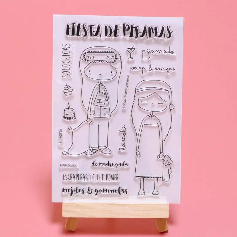 

2019 new arrival Spanish Girl Boy Transparent Clear Stamps for DIY Scrapbooking/Card Making/Kids Fun Decoration Supplies