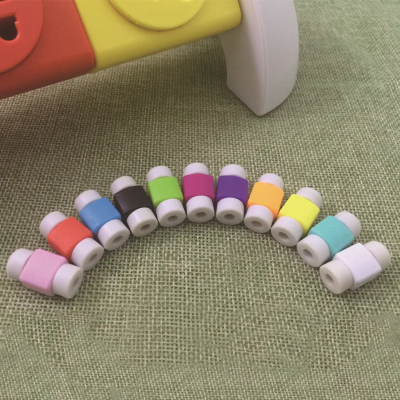 

20pcs/lot Solid Color USB Data Cable Protector Cable Saver For iPhone 5s 6 6s 7 7Plus 8 Charging line Cable winder