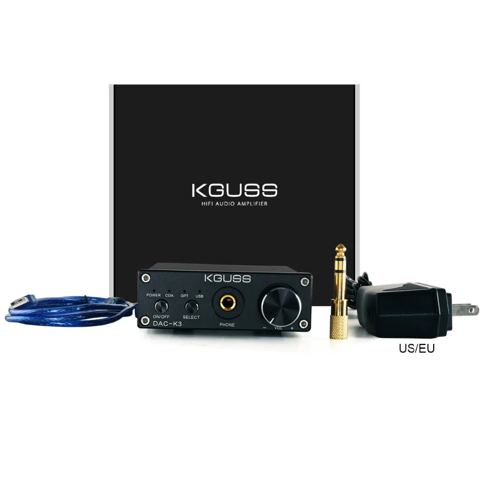 KGUSS DAC-K3 TPA6120 2,0 Мини HIFI USB DAC декодированный аудио усилитель для наушников 24BIT 192 кГц OPA2134 AMP DC12V