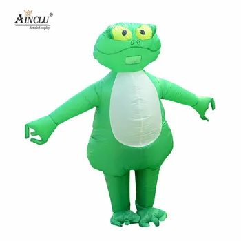 

Adult Inflatable Frog Costume Inflatable Toad Chubsuit Blow Up Funny Dress Halloween Green Rainforest Animal Cosplay Costume