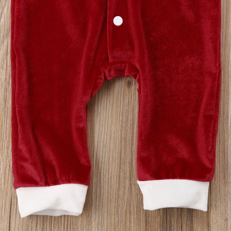 Рождественская Одежда для младенцев от 0 до 24 месяцев комбинезон с длинными рукавами для новорожденных мальчиков и девочек, Рождественский костюм Санта-Клауса милый костюм для детей