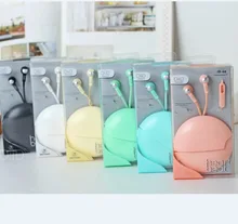 2016 Fashion In-Ear stereo microphone for kids earphone with storage case cute earbuds for Iphone samsung MI LG Huawei HTC ID66