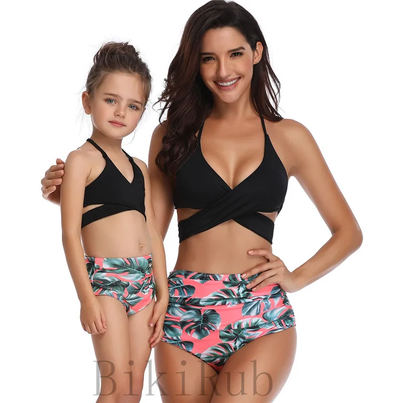 mother and child matching swimwear