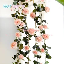 1,8 м Искусственные цветы розы лоза свадебное украшение Настоящее прикосновение Шелковый Искусственный цветок листья розы для украшения дома аксессуары