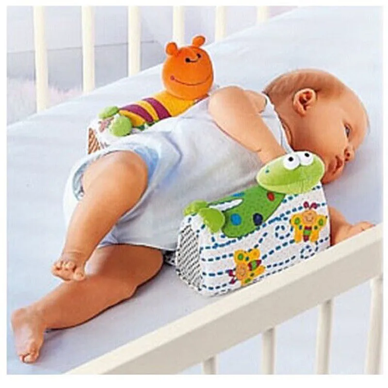 Для новорожденных Симпатичные лягушка мультфильм Анти ролл Подушки Детские сна позиционер Предотвращение плоской головкой Подушки сторона Sleeper Pro