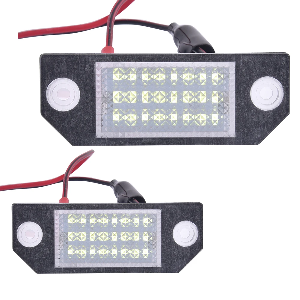 Número de Licença Acessórios do Carro Luz do Carro Fit para Ford 2 Pcs Dc12v 6 w 24 Led Placa Lâmpada Levou Luz Branca Focus 2 C max 2 de luz da placa do número de
