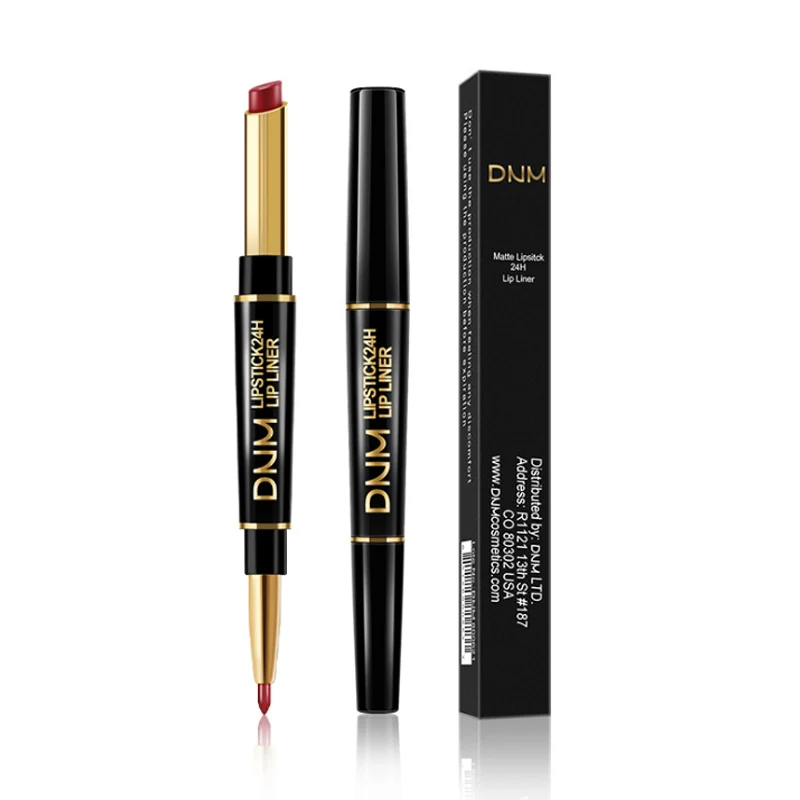 

12 Color Double Head Matte Lipstick Pen Moisturizing Non Sticky Cup Long Lasting Easy to Color Beauty Matte Liner Pen Lipstick