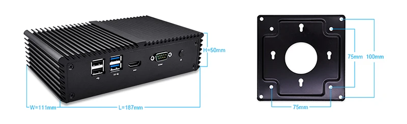 Qotom Mini PC pfsense 4 LAN Core i3 i5 i7 процессор Fanless роутер брандмауэр мини пк