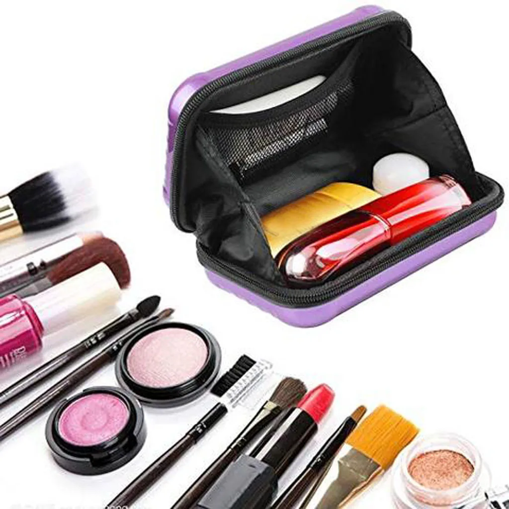 

New Mini Suitcase Cosmetic Bag Women Travel Waterproof Toiletry Storage Multicolour ABC+PC Shell Organizer Toilet Make Up Bag