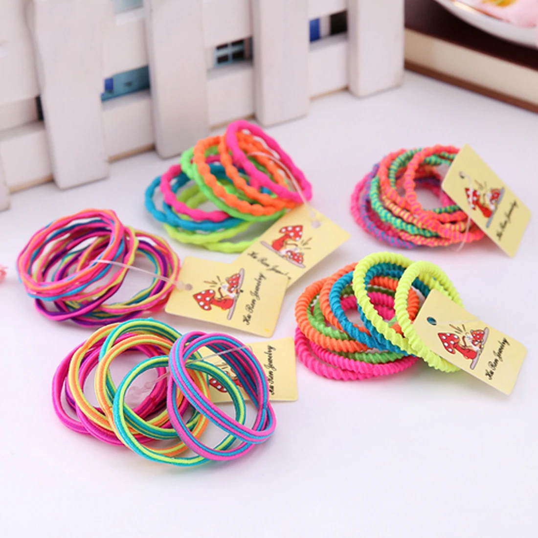 

10PCS/Lot Girls Colorful Elastic Hair Band Lovely Hair Ropes Ponytail Holder Scrunchie Gum Headwear Hair Accessories