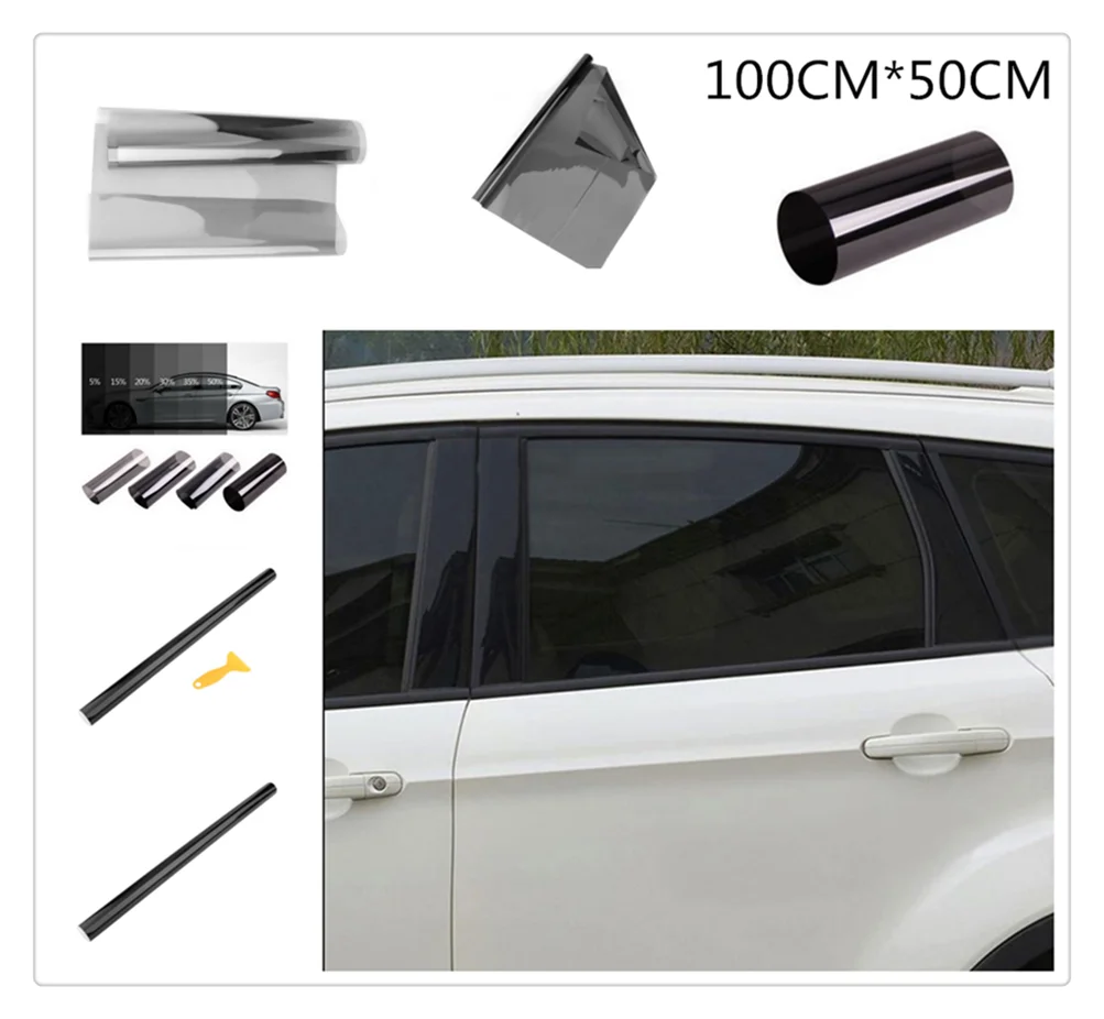 

1mx50cm car glass window solar film stickers heat insulation sunscreen for Ford Five FG F-350 F-250 E-Series Interceptor