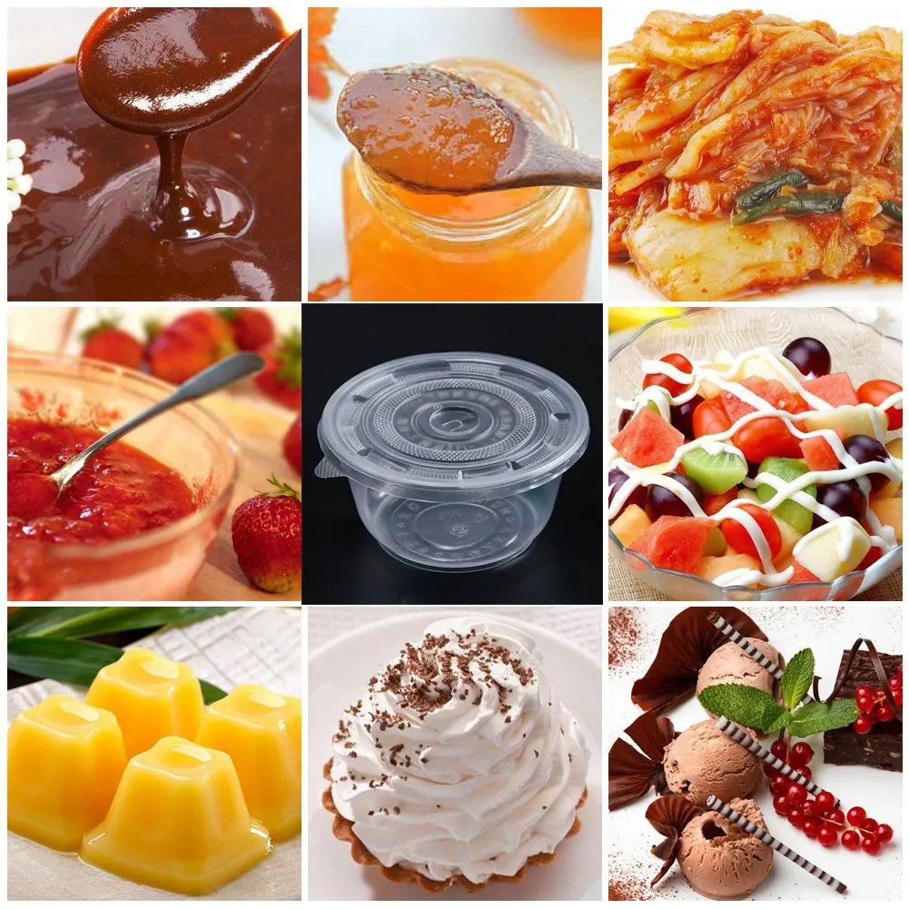 50 шт. Прозрачные пластиковые одноразовые миски для супа Chutney коробка хранения с