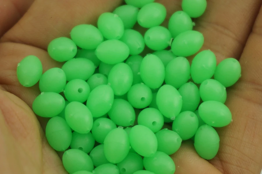 10 PCS/Lot Round Premium Quality Luminous Soft Fishing Beads Glow Green